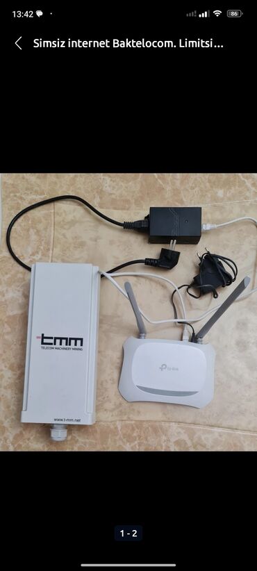 Modemlər və şəbəkə avadanlıqları: Salam Simsiz Baktelekom modemi ve aparati satilir