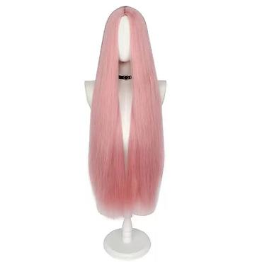 Perike i klipse: Duga ravna perika u boji pastelno roze Dužina 100cm. - Tip — 5