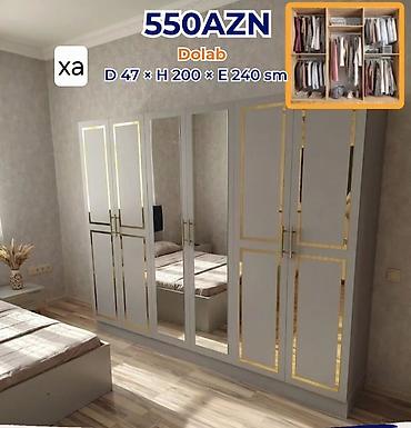 paltar dolabi: Dolab – 550 AZN Ölçülər: D 47 × H 200 × E 240 sm - Şkaf tipli geniş — 1