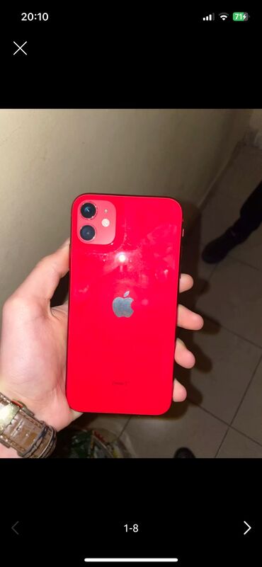 Apple iPhone: IPhone 11, 64 GB, Qırmızı, Simsiz şarj, Face ID