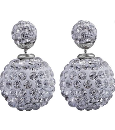 mindjuse sa kristalima: Screwback earrings, Material: Cubic zirconia