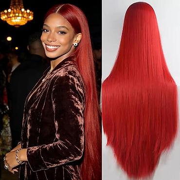 Perike i klipse: Duga ravna perika u boji pastelno roze Dužina 100cm. - Tip — 17