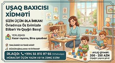 ucuz pencere: Uşaq baxıcısı xidməti Sizin üçün əla imkan! Övladınıza öz evimizdə — 1