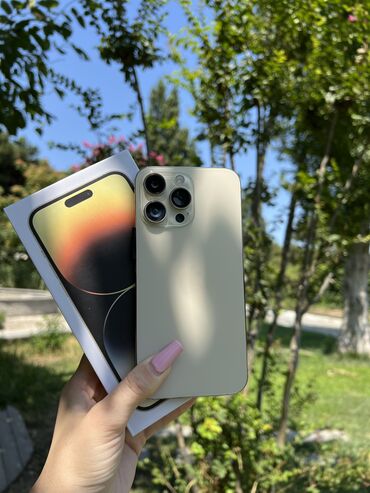 ayfon 14 pro max 2 el: IPhone 14 Pro Max, 256 GB, Qızılı, Sənədlərlə, Zəmanət, Face ID