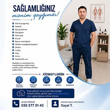 bakı masaj xidməti: Müalicəvi masaj, Uşaqlar üçün, Kişilər üçün, Qadınlar üçün, Evə gəlməklə, Klinikada — 2