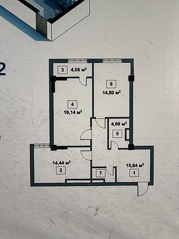 12: 2 комнаты, 75 м², Восток-5 мкр Элитка, 12 этаж, ПСО (под самоотделку) — 4