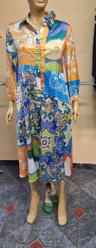 duge haljine za punije: M (EU 38), color - Multicolored, Other style, Long sleeves