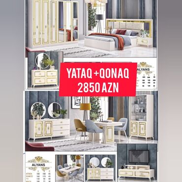 Yataq otağı dəstləri: İkinəfərlik çarpayı, Dolab, Komod, Termo, Azərbaycan, Yeni — 7