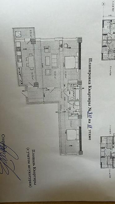 Продажа квартир: 3 комнаты, 97 м², Асанбай мкр Элитка, 11 этаж, ПСО (под самоотделку) — 2