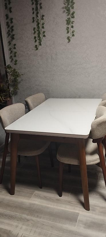 study table: Кухонный стол 1,33/1,63 в разл-м виде+ 4 стула. В отличном состоянии — 1