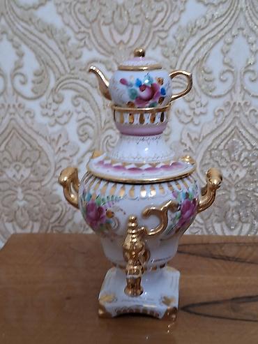 samovar almaq: Porselen mini samovar-çaydan dəsti - Material: yüksək keyfiyyətli — 2
