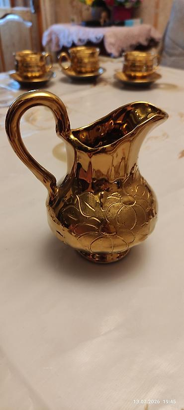 qızıl balıq: Çay dəsti, rəng - Qızılı, Keramika — 5
