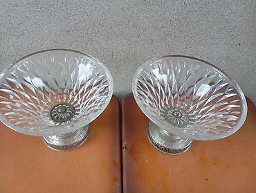 qab: Kolleksiya üçün cüt dekorativ şirniyyat/salat qabı - Material: qalın — 2