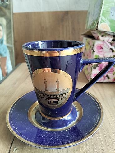 Çay dəsti, rəng - Göy, Keramika