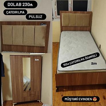 Yataq dəsti – çarpayı, döşək və 3 qapılı şkaf - Çarpayı: taxta lalafo.az -da Yataq dəsti – çarpayı, döşək və 3 qapılı şkaf - Çarpayı: taxta