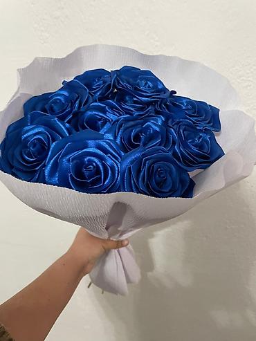 Декоративные цветы: СРОЧНО ❗❗ продаются готовые букеты 💐 из атласных лент также по штучно — 7