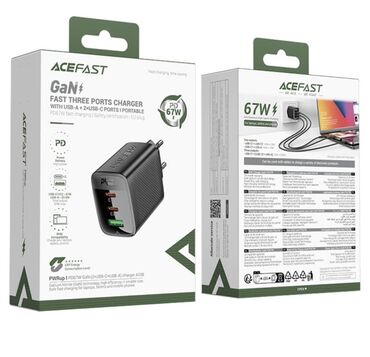 iphone зарядка для айфона: Зарядное устройство Acefast GaN с тремя портами, включая один USB-A и