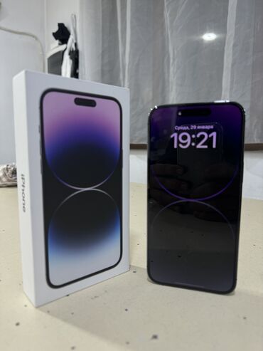 apple 14 pro max цена бишкек: IPhone 14 Pro Max, Жаңы, 1 ТБ, Deep Purple, Заряддоочу түзүлүш, Коргоочу айнек, Кабель, 88 %