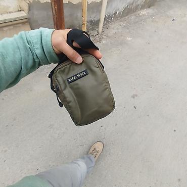 Çantalar: Diesel çiyin/çarpaz çanta - Rəng: zeytun-yaşıl (khaki) - Material — 2