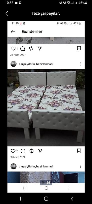 Bağ və bostan üçün digər məhsullar: Təzə çarpayılar. 1 nəfərlik çarpayılar 60manat. 2 nəfərlik taxt — 4