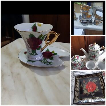 Digər dəstlər və servizlər: Ev üçün dekor və süfrə dəsti - Qəhvə/çay fincan dəsti: bozumtul fon — 27