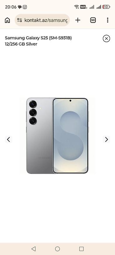 samsung s25 mini: Samsung Galaxy S25, 256 GB, rəng - Gümüşü — 1
