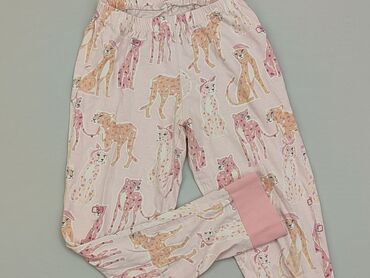 różowe spodnie z wysokim stanem: Spodnie domowe 10 lat, wzrost - 140 cm., stan - Zadowalający