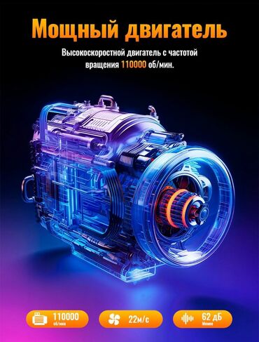 Уход за волосами: Портативный фен Hoco HP11 Plus в сером цвете с ярко-розовым акцентом — 6
