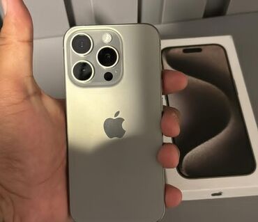 irshad telecom gence filiali: IPhone 15 Pro, 128 GB, Natural Titanium, Simsiz şarj, Face ID, Sənədlərlə