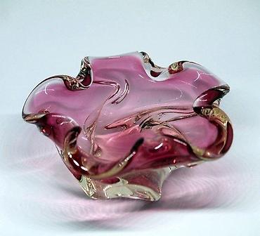 Ostali kućni dekor: Murano, ručno duvano RUŽIČASTI KRISTAL pepeljara 750gr. Murano — 3