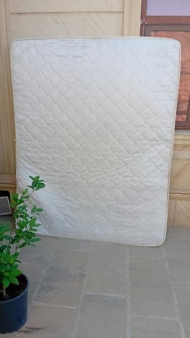 tekstil: Orta ölçülü döşək - Rəng: ağ, naxışlı quilted (rombvari tikiş) - — 2