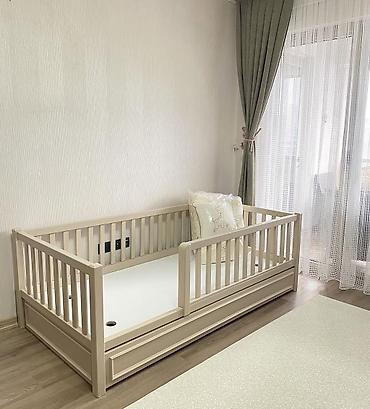 beshik: Uşaq otağı üçün dəst – krem rəngli massiv MDF mebellər Tərkib: - 4 — 3