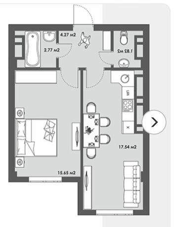 Продажа квартир: 1 комната, 42 м², Элитка, 8 этаж, Евроремонт