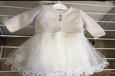 сарафан для девочки: Детское платье, цвет - Белый, Б/у