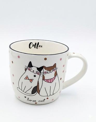 кошачье молоко: Кружка керамическая с милыми котиками. Оптом и в розницу. - Материал — 1