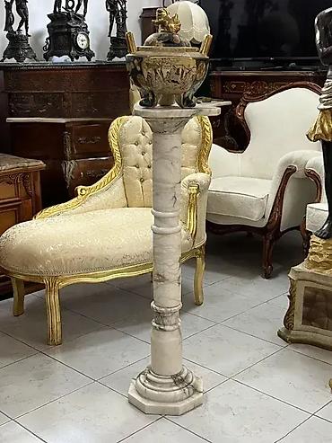 Stilski trpezarijski stolovi: Postament (mermer) postament u odlicnom stanju visina 94.5 cm 25 x 25 — 13