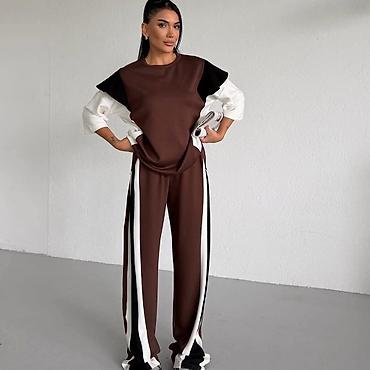 lil solid accessories: Ženski komplet trenerke – bluza i pantalone širokog kroja - — 5