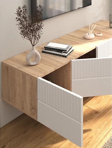 Тумбы и подставки для телевизора: Тумба и подставка для телевизора, Новый, Подвесная, ЛДСП, Самовывоз, Бесплатная доставка, Платная доставка, цвет - Белый — 6