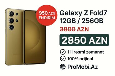 z fold 3 ekran: Samsung Galaxy Z Fold7, 256 GB, rəng - Qızılı, Zəmanət