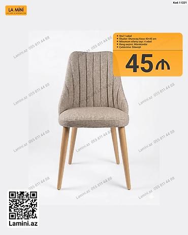 Model: Kod 11331 – Yumşaq oturacaqlı stul - Miqdar: 1 ədəd - Ölçü