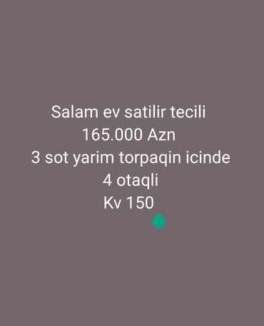 polad həşimovda həyət evləri: 4 otaqlı, 150 kv. m, Kredit yoxdur, Yeni təmirli