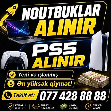 Ноутбуки и аксессуары: YUKSƏK QİYMETE PS5 VƏ NOUTBUK ALIRAM — 1
