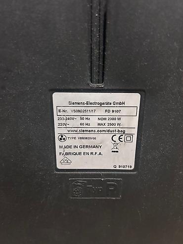ikinci el aspirator: Tozsoran Siemens
Gücü 2300w
Istehsal Almaniya — 3