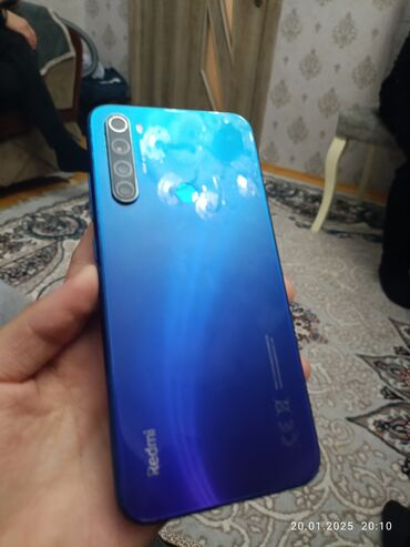 128 gb flash kart qiymeti: Xiaomi Redmi Note 8, 64 GB, rəng - Mavi, 
 Barmaq izi