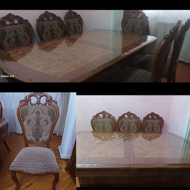 malaziya masa ve oturacaq: Malaziya istehsalı masa desti. 450azn. 6 stulla. ünvan 6