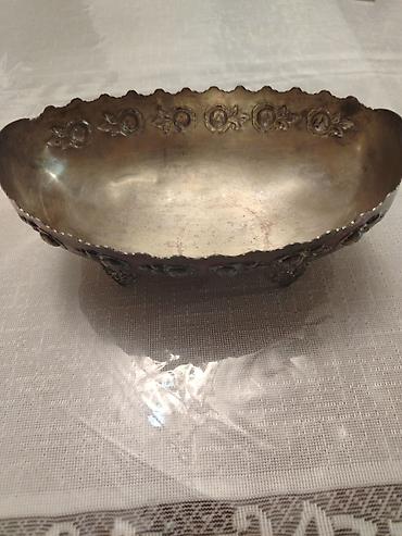 mis caydan: Dekorativ metal qab – klassik üslub - Material: metal (gümüşü — 1