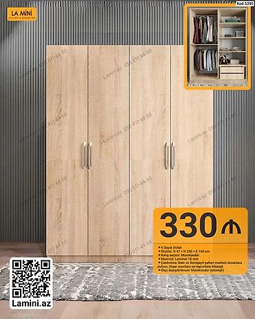 asilqan az: LA MINI 4 qapılı paltar dolabı - Kod: 5390 - Ölçülər: Dərinlik 47 sm — 1