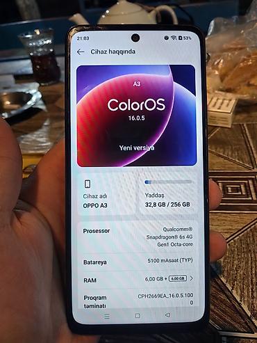 a3 kagiz: Oppo A3 Pro, 256 GB, rəng - Qara, Sensor — 3
