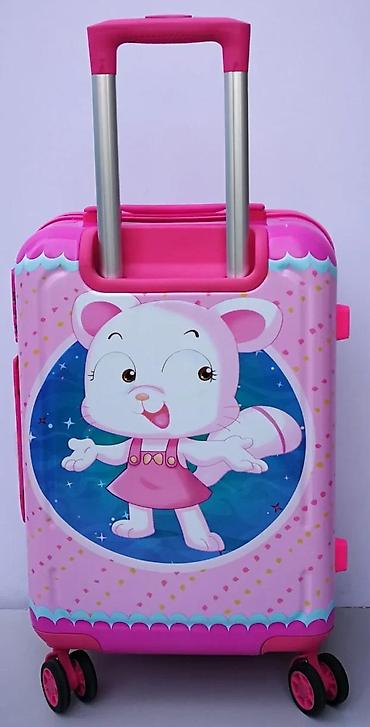 Rančevi, torbe i koferi: Dečji kofer na točkiće – roze, sa crtanim likom - Dimenzije: kabinski — 6