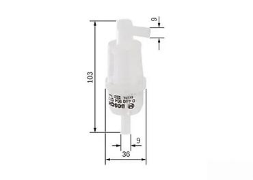 Auto delovi: BOSCH filter goriva, model . Ovaj beli, providni filter cilindričnog — 7